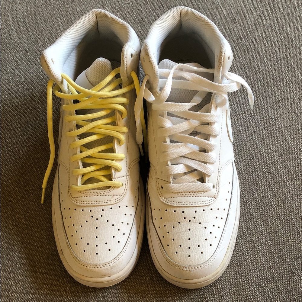 Nike White Court Vision Mid-Top Sneakers Mens size 9